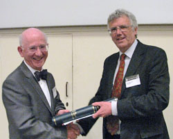 Peter Loader receiving award